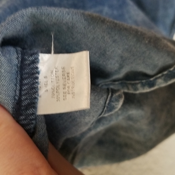 Modcloth En Creme Acid Wash Jean Mini Dress S - Picture 5 of 6